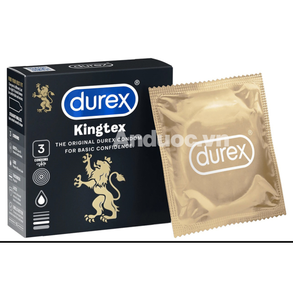Bao cao su Durex Kingtex ôm sát, vừa vặn 49mm hộp 3 cái