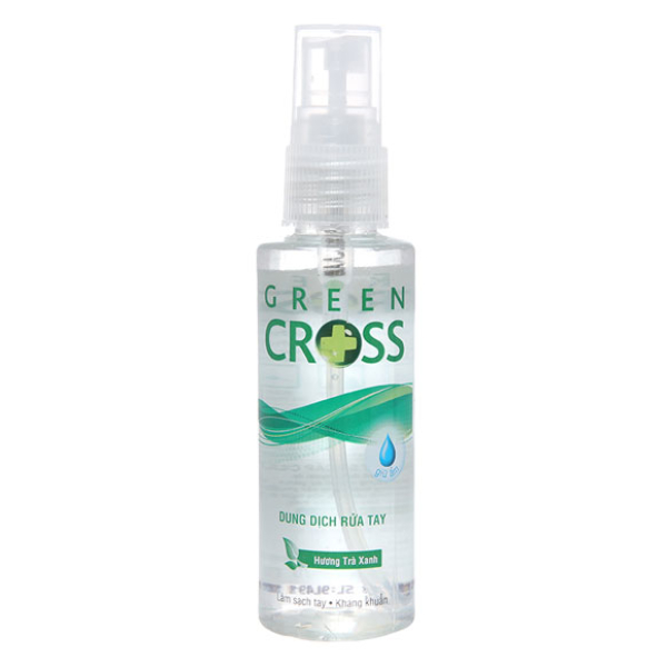 Xịt rửa tay khô Green Gross hương trà xanh kháng khuẩn chai 70ml