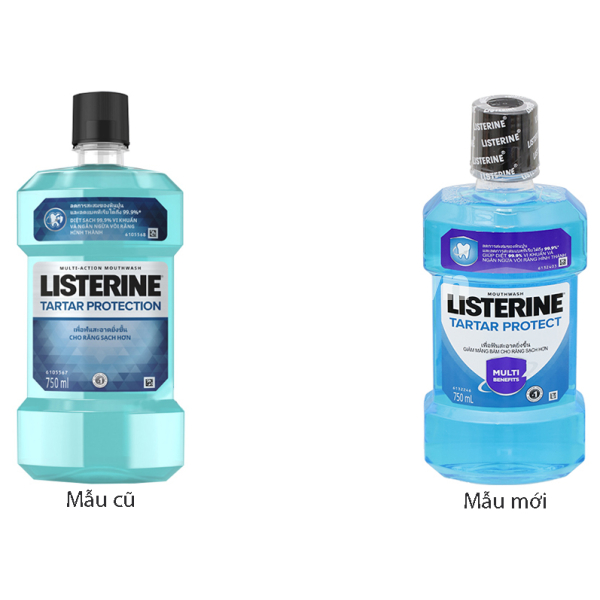 Nước súc miệng Listerine Tartar Protection ngừa mảng bám chai 750ml
