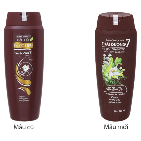 Dầu gội dược liệu Thái Dương 7 sạch gàu, mềm mượt chai 200ml