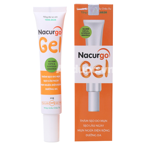 Gel Nacurgo giảm thâm sẹo, ngừa mụn tuýp 20g