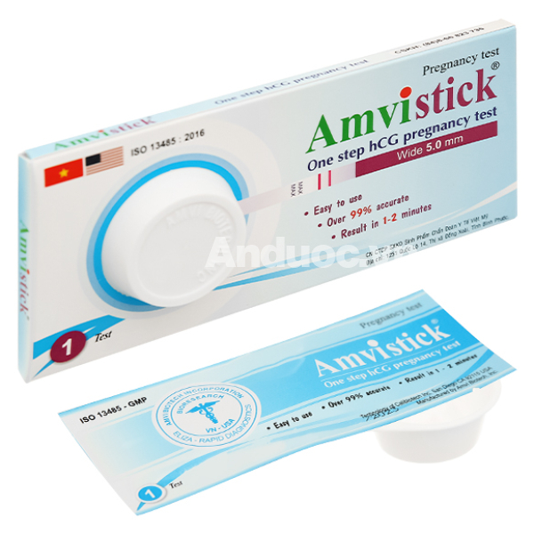 Que thử thai Amvistick One-step hCG Pregnancy Test