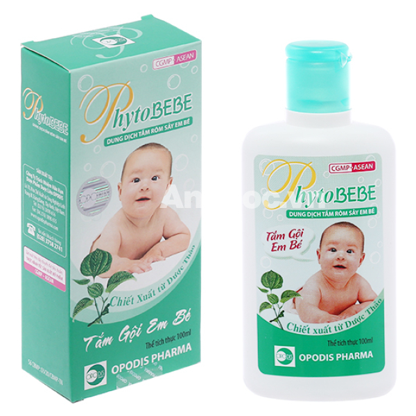 Dung dịch tắm Phytobebe ngừa rôm sảy cho bé chai 100ml