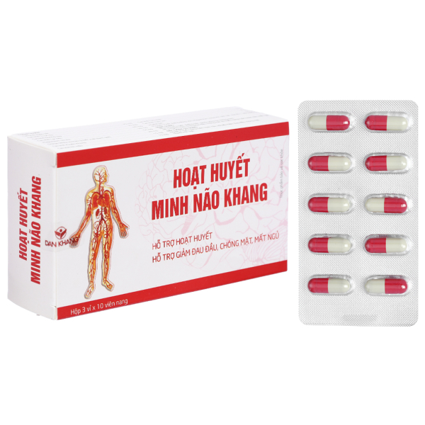 Hoạt huyết Minh Não Khang bổ huyết, giảm đau đầu hộp 30 viên