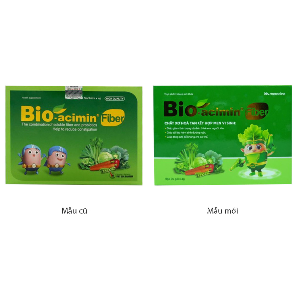 Cốm Bio-acimin Fiber bổ sung lợi khuẩn và chất xơ hộp 30 gói x 4g