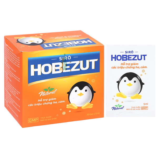 Siro HoBezut hỗ trợ giảm ho, bổ phổi hộp 20 gói x 5ml