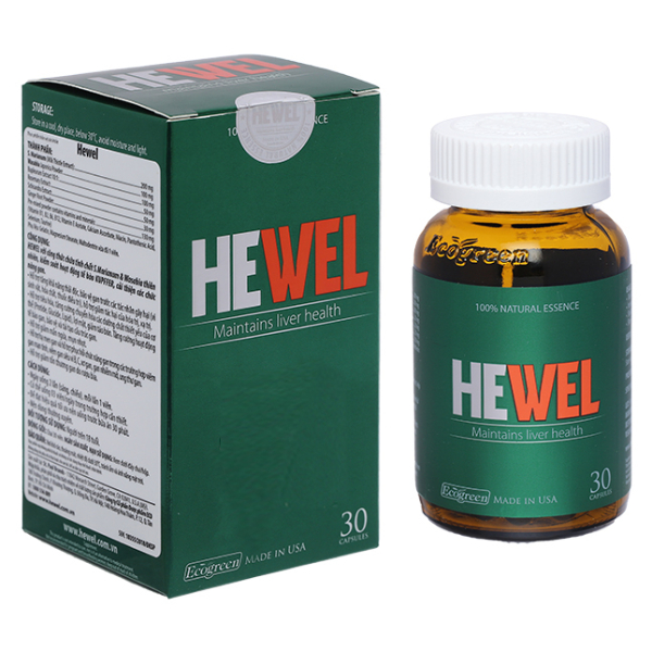 Hewel hỗ trợ giải độc gan, hạ men gan chai 30 viên