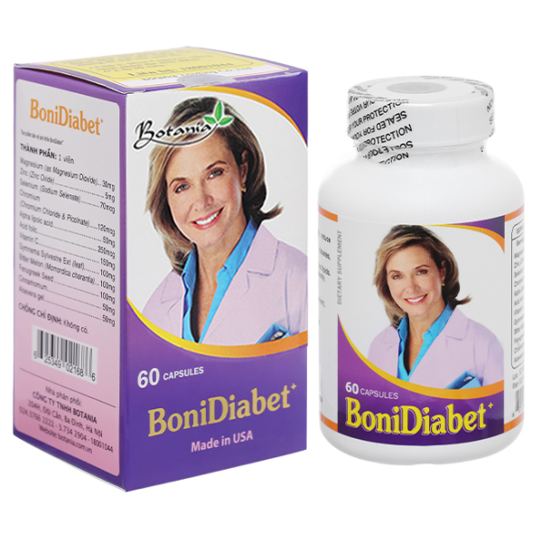 BoniDiabet+ hỗ trợ giảm lượng đường và cholesterol trong máu hộp 60 viên
