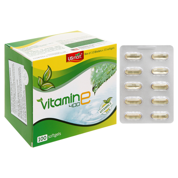 USmart Vitamin E 400 hạn chế lão hóa, làm đẹp da hộp 100 viên