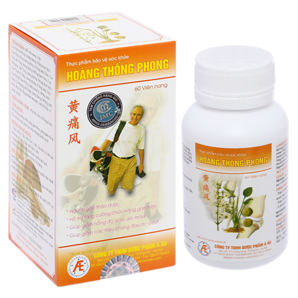 Hoàng Thống Phong giảm triệu chứng đau do gout chai 60 viên