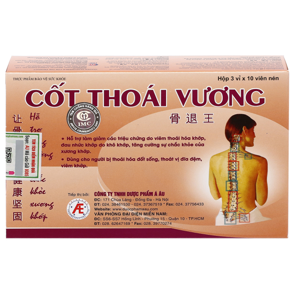 Cốt Thoái Vương hỗ trợ giảm thoái hóa đốt sống hộp 30 viên