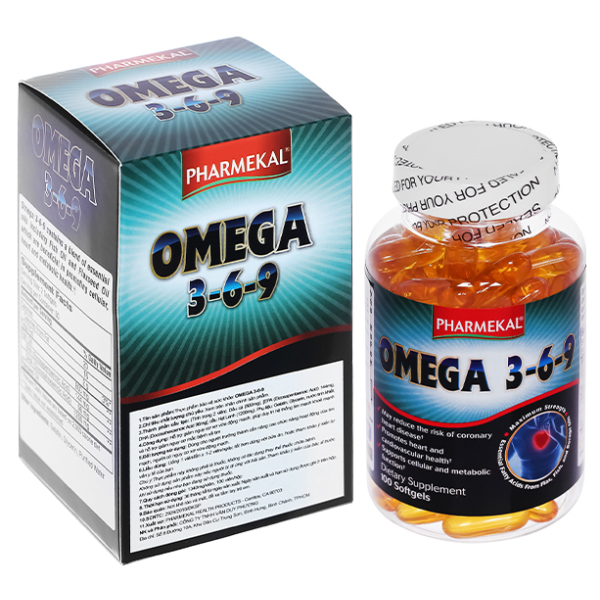 Dầu cá Pharmekal Omega 3-6-9 ngừa xơ vữa động mạch chai 100 viên