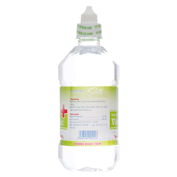 Nước muối Vĩnh Phúc Smiles sạch răng, giữ hơi thở thơm tho chai 500ml