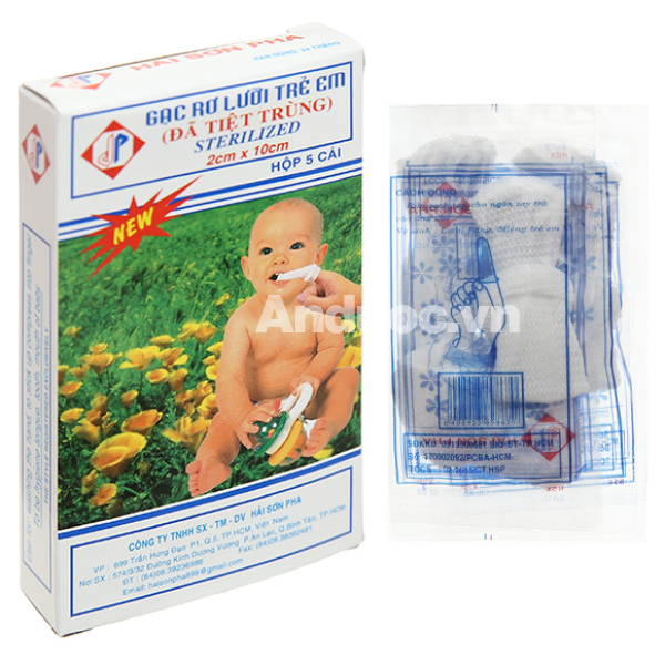 Gạc rơ lưỡi Hải Sơn Pha (2cm x 10cm) hộp 5 cái 