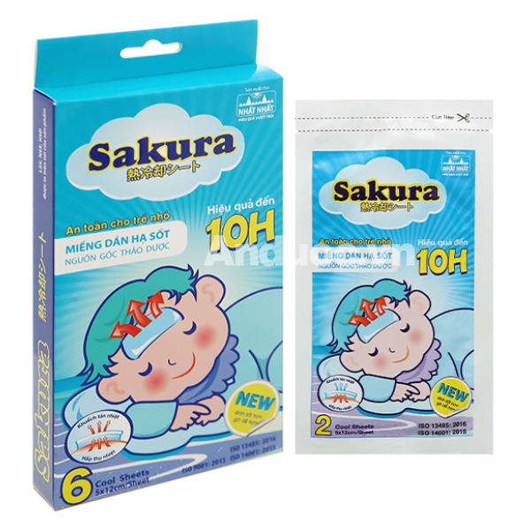Miếng dán hạ sốt Sakura cho bé (3 gói x 2 miếng)