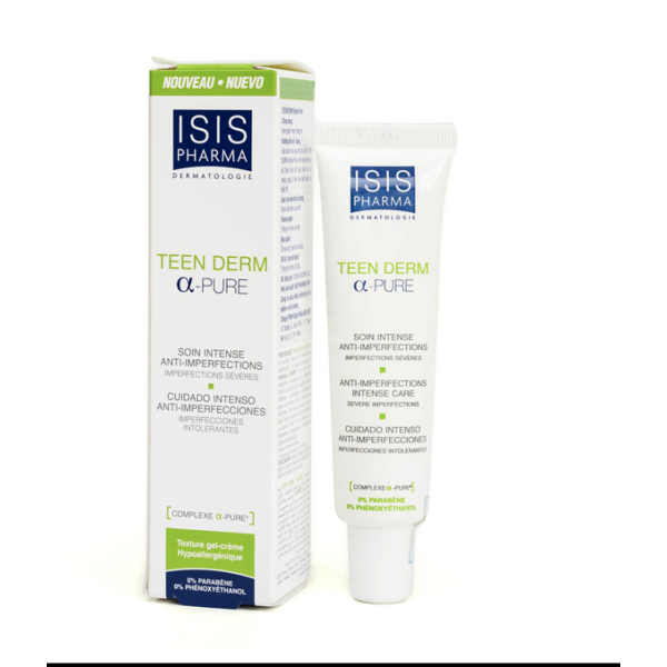 Kem Isis Pharma Teen Derm Alpha-Pure giảm mụn trứng cá tuýp 30ml