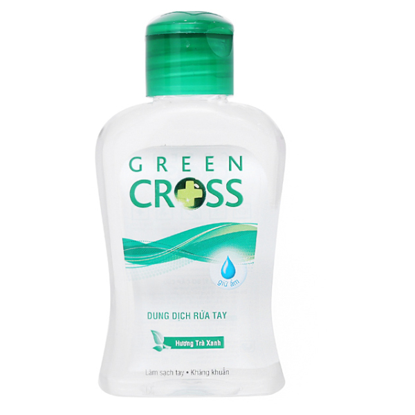 Nước rửa tay Green Cross hương trà xanh kháng khuẩn chai 100ml