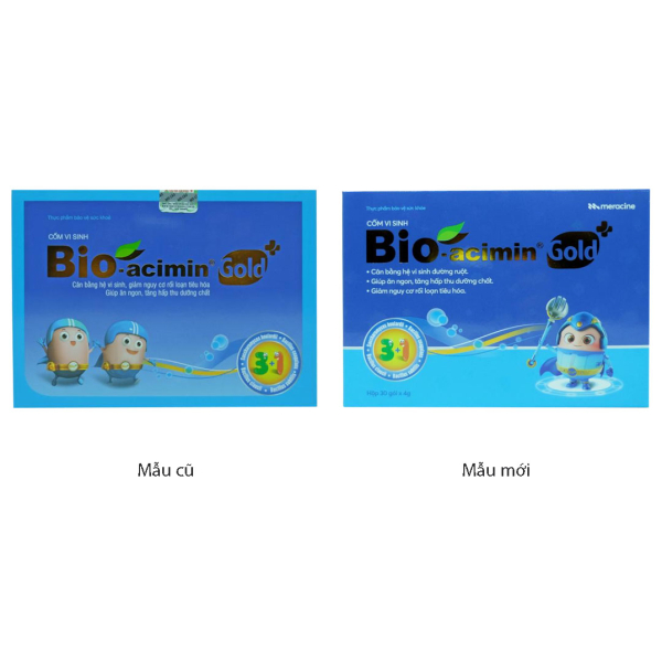 Cốm Bio-acimin Gold bổ sung lợi khuẩn, vitamin hộp 30 gói x 4g