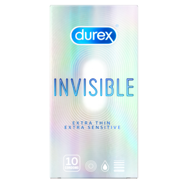Bao cao su Durex Invisible Extra Thin siêu mỏng, ôm khít 52mm hộp 10 cái