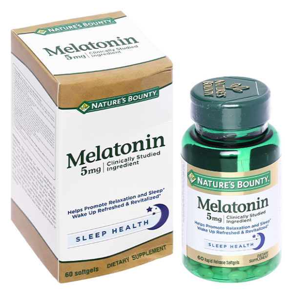 Nature’s Bounty Melatonin giúp điều hòa giấc ngủ chai 60 viên