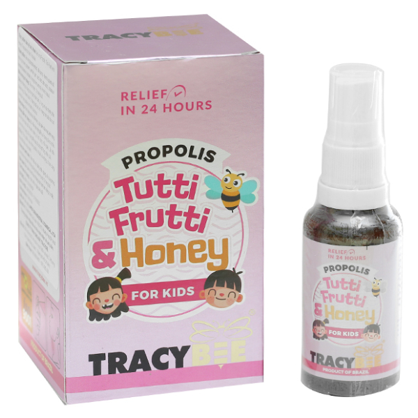 Xịt họng keo ong Tracybee trái cây giảm đau họng, viêm họng chai 30ml