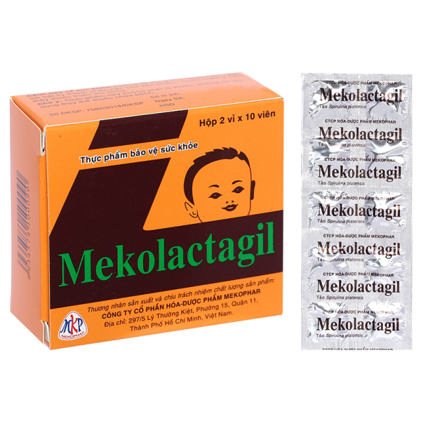Mekolactagil hỗ trợ tăng tiết sữa hộp 20 viên.