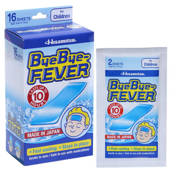 Miếng dán hạ sốt ByeBye Fever cho bé (8 gói x 2 miếng)