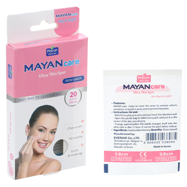 Miếng dán mụn Mayancare hút bã nhờn gây mụn hộp 20 miếng