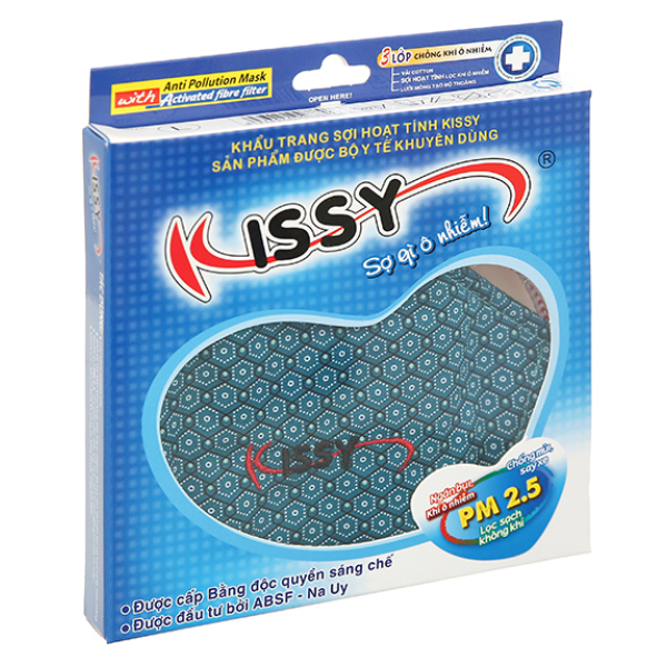 Khẩu trang vải Kissy 3 lớp size L hộp 1 cái