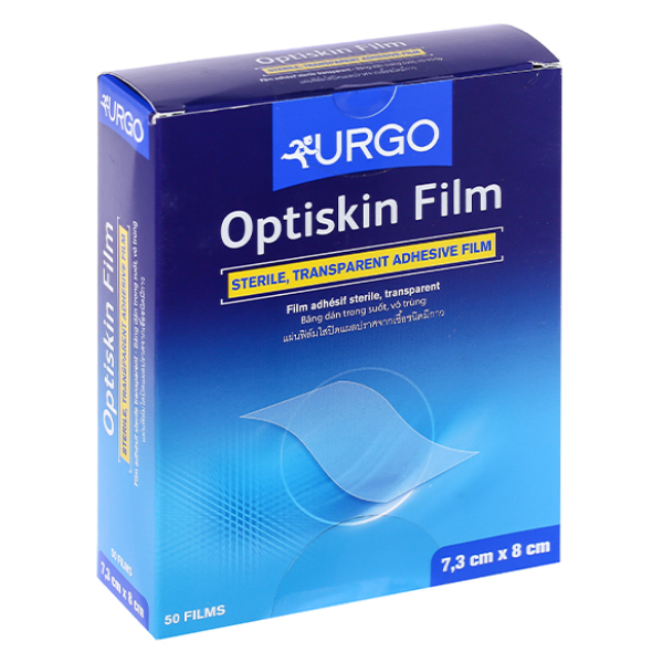 Băng dán không thấm nước Urgo Optiskin Film hộp 50 miếng (7.3cm x 8cm)