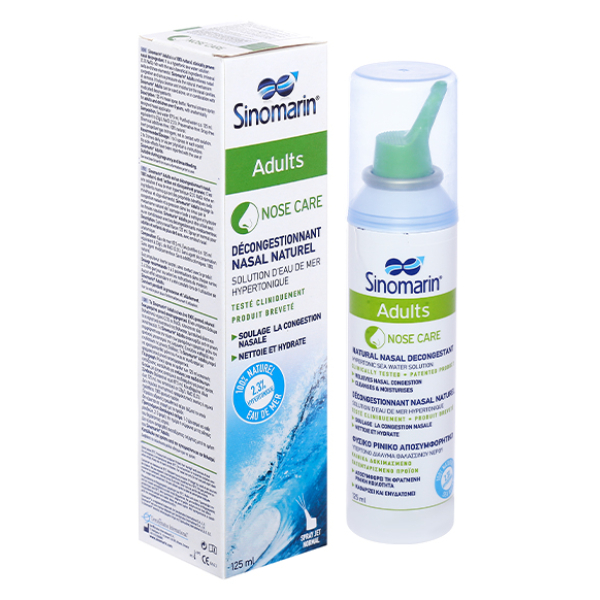 Xịt mũi Sinomarin Adults giảm nghẹt mũi chai 125ml