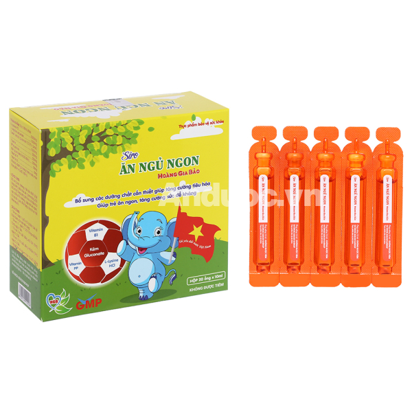 Siro Ăn Ngủ Ngon Hoàng Gia Bảo hỗ trợ tăng đề kháng hộp 20 ống x 10ml