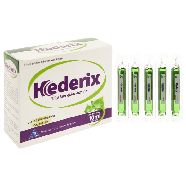 Siro Hederix hỗ trợ giảm ho, đau rát họng hộp 20 ống x 10ml