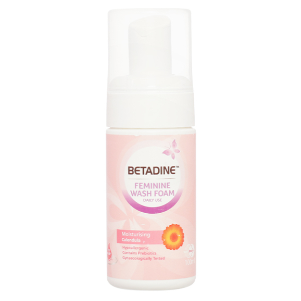 Bọt vệ sinh phụ nữ Betadine Feminine Wash Foam kháng khuẩn chai 100ml