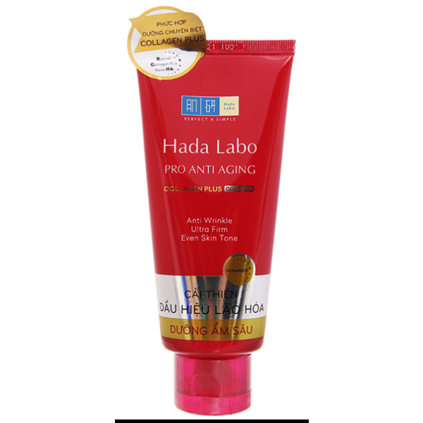 Kem rửa mặt Hada Labo Pro Anti Aging cải thiện da lão hóa tuýp 80g