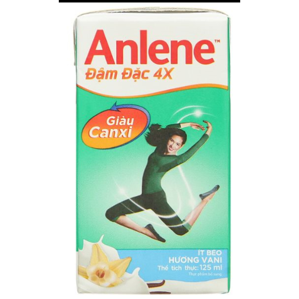Sữa bột pha sẵn Anlene đậm đặc 4x giàu canxi hương vani hộp 125ml