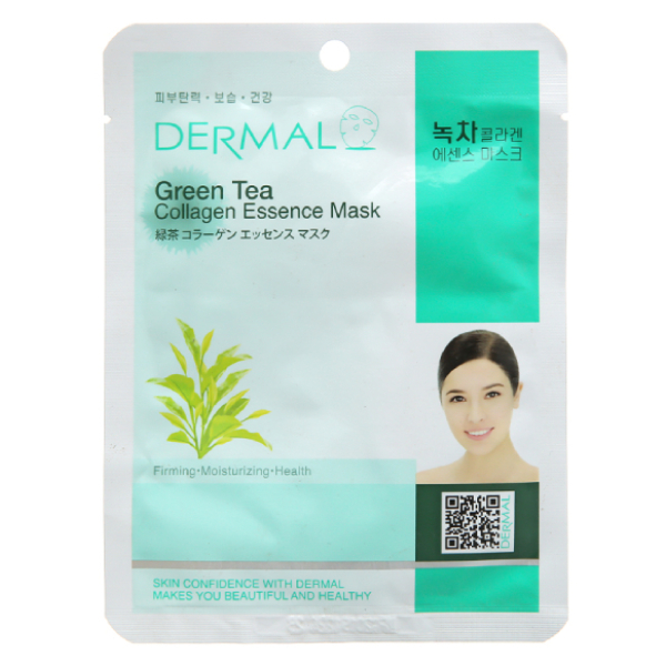 Mặt nạ giấy Dermal collagen trà xanh giúp da sáng mịn, tươi mát miếng 23g