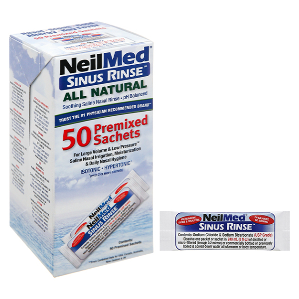 Muối vệ sinh mũi NeilMed Sinus Rinse All Natural hộp 50 gói