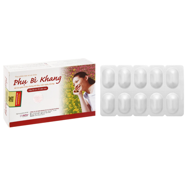 Phụ Bì Khang hỗ trợ giảm mề đay, mẩn ngứa hộp 30 viên