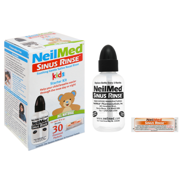 Bộ dụng cụ vệ sinh mũi Neilmed Sinus Rinse cho bé hộp 1 bình + 30 gói
