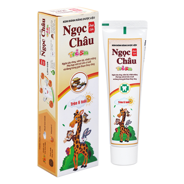 Kem đánh răng dược liệu Ngọc Châu trẻ em ngừa sâu răng tuýp 70g