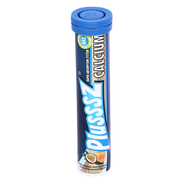 Viên sủi Plusssz Calcium hỗ trợ giảm nguy cơ loãng xương tuýp 20 viên