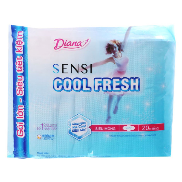 Băng vệ sinh Diana Sensi siêu mỏng có cánh gói 20 miếng