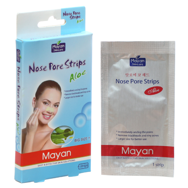 Miếng dán lột mụn cám lô hội Mayan hút bã nhờn gây mụn hộp 4 miếng
