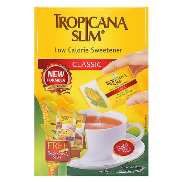 Đường ăn kiêng Tropicana Slim Classic hộp 100g (50 gói x 2g)