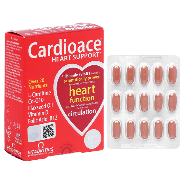 Vitabiotics Cardioace hỗ trợ tim mạch hộp 30 viên