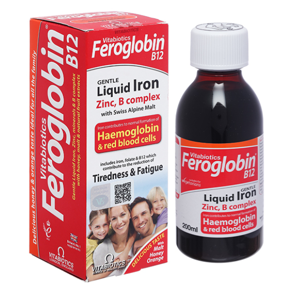 Siro Vitabiotics Feroglobin B12 Liquid hỗ trợ quá trình tạo máu chai 200ml