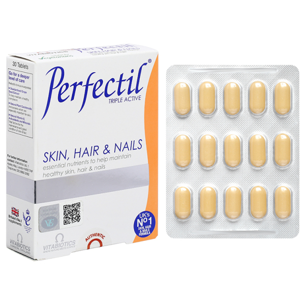 Vitabiotics Perfectil Skin, Hair & Nails đẹp da, tóc, móng hộp 30 viên