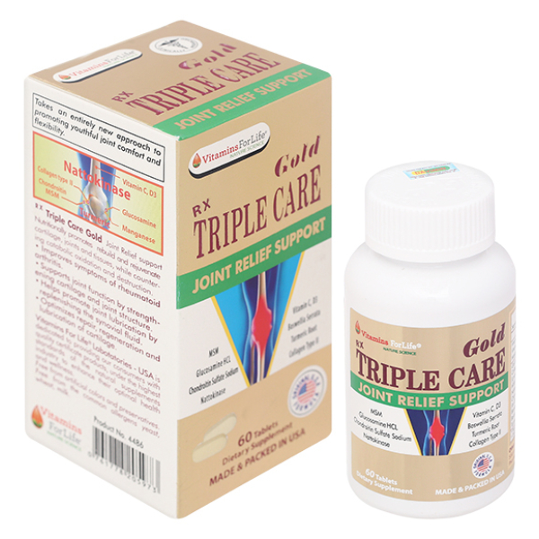 Triple Care Gold tạo độ nhờn và dẻo dai cho khớp hộp 60 viên