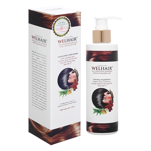 Dầu gội Welhair ngăn rụng tóc, phục hồi hư tổn chai 150g